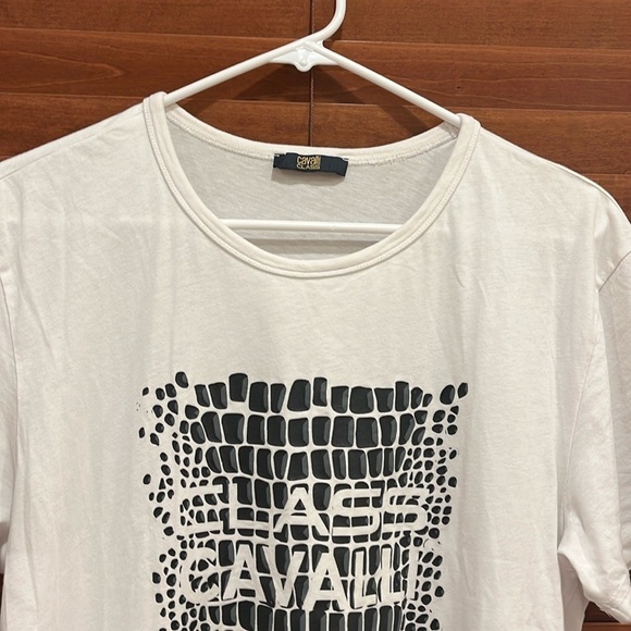 Roberto Cavalli Cotton Logo Black & White Tee - Picture 4 of 13